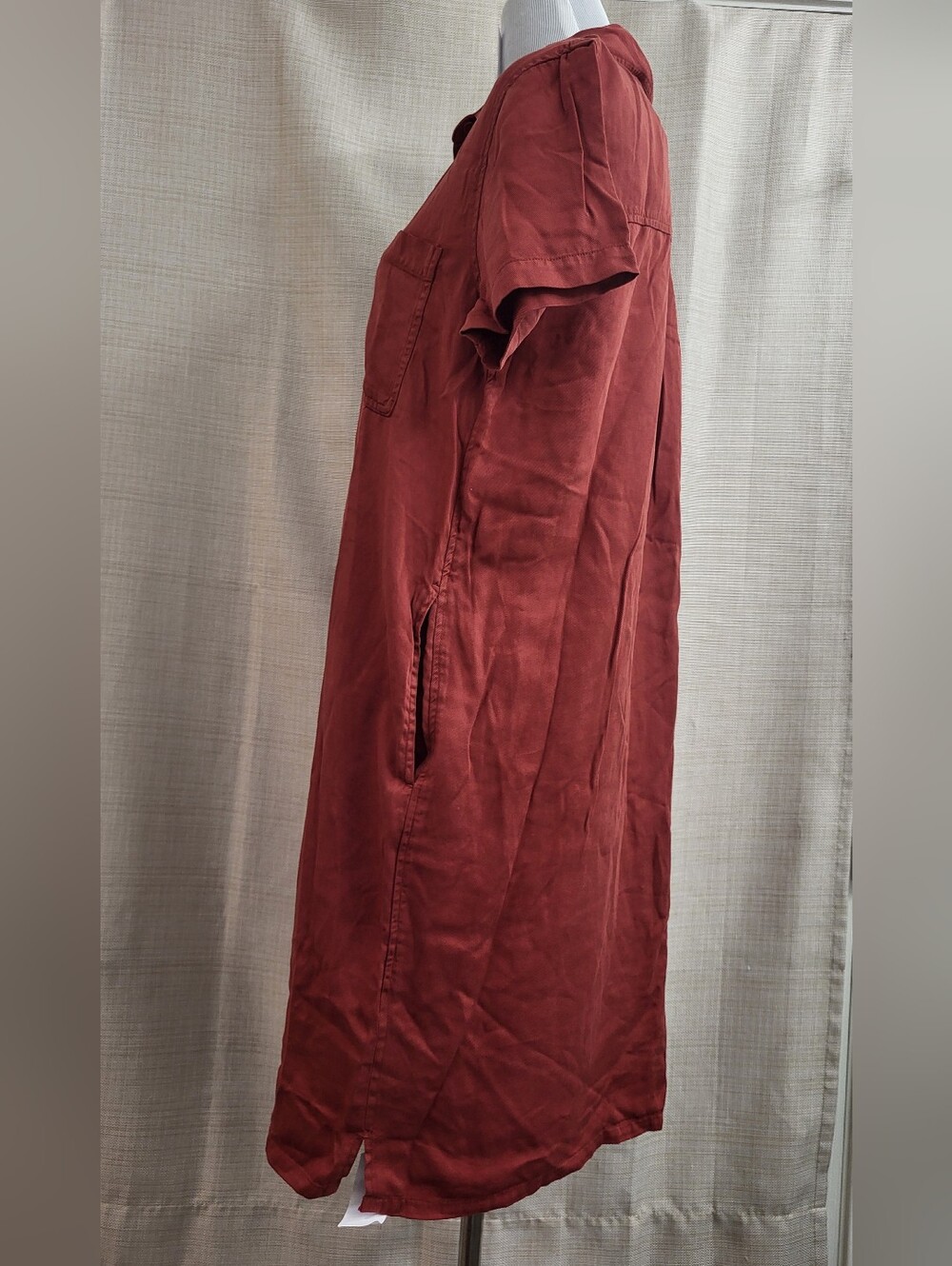 GAP Tencil Dress Pockets Chili Oil Red Women's Size Large Comfy Lounge Relax New - Picture 2 of 12